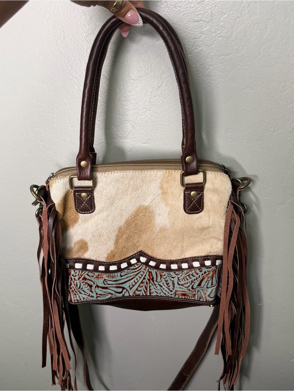 Myra Bag " Brown Freckles" Concealed Carry Bag Shoulder Purse Crossbody Bag